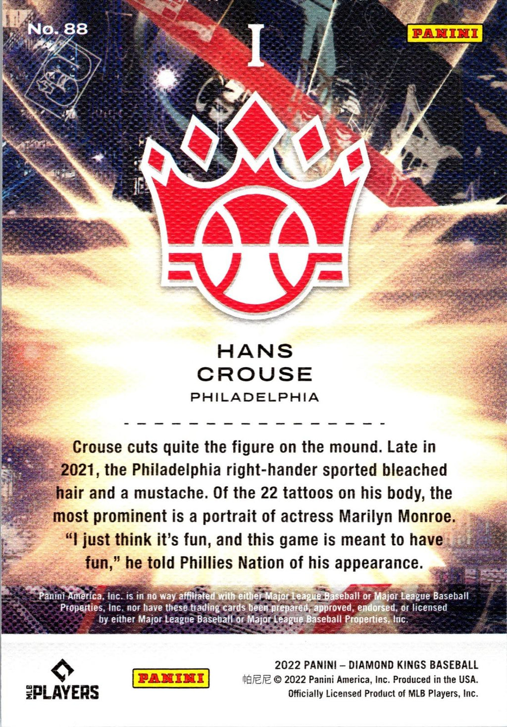 2022 Panini Diamond Kings #88 Hans Crouse