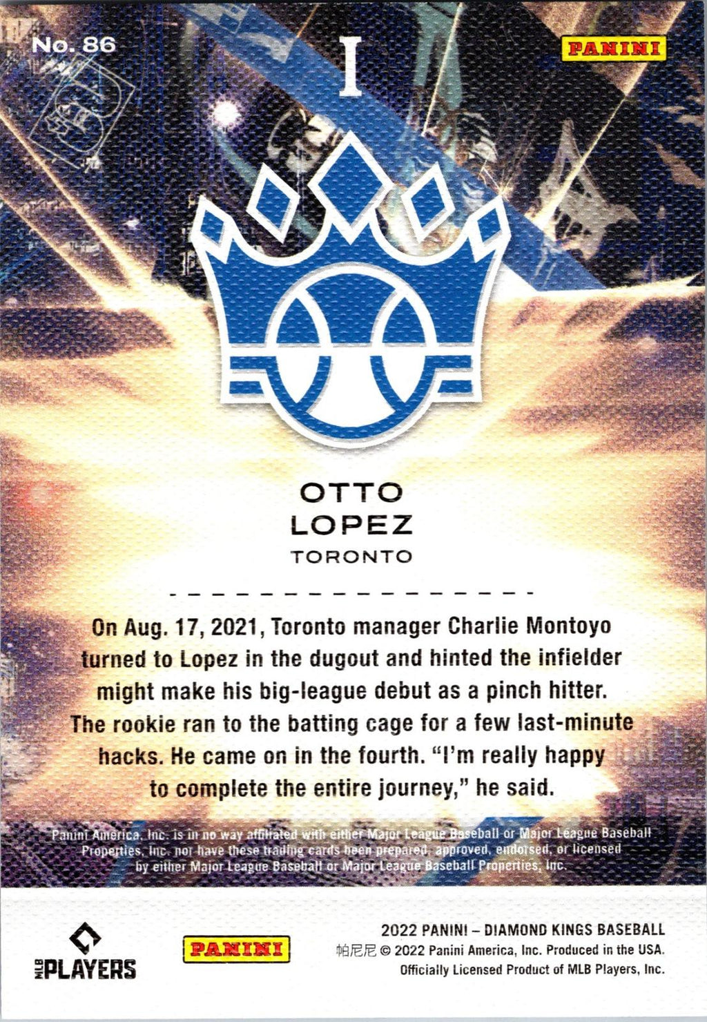 2022 Panini Diamond Kings #86 Otto Lopez