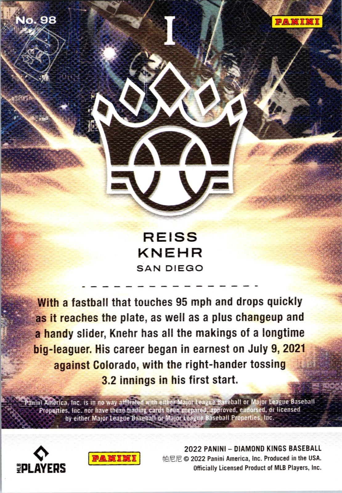 2022 Panini Diamond Kings #98 Reiss Knehr