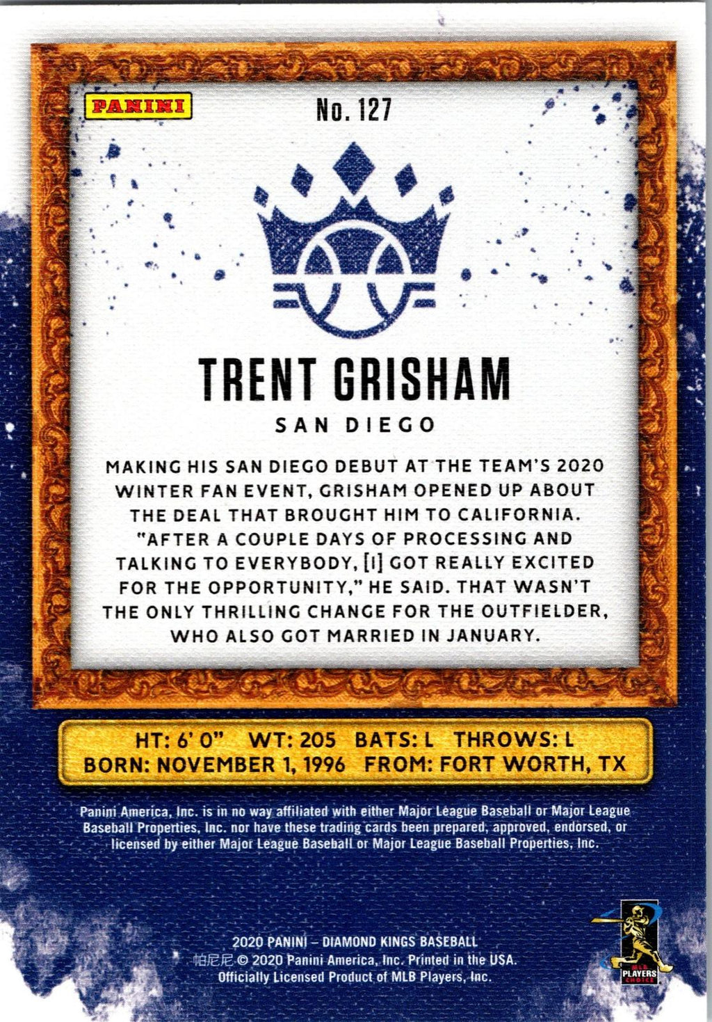 2020 Panini Diamond Kings #127 Trent Grisham