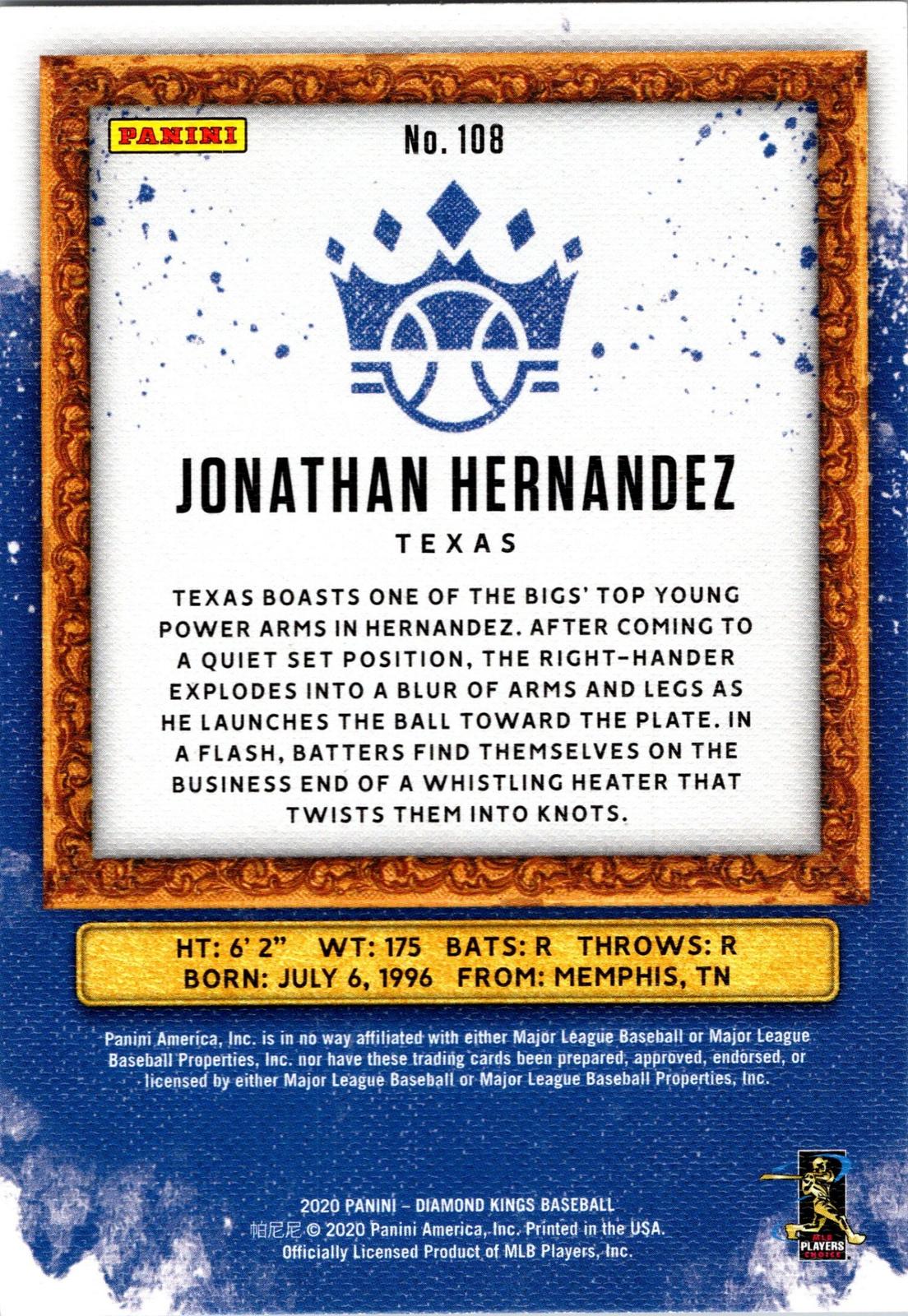2020 Panini Diamond Kings #108 Jonathan Hernandez