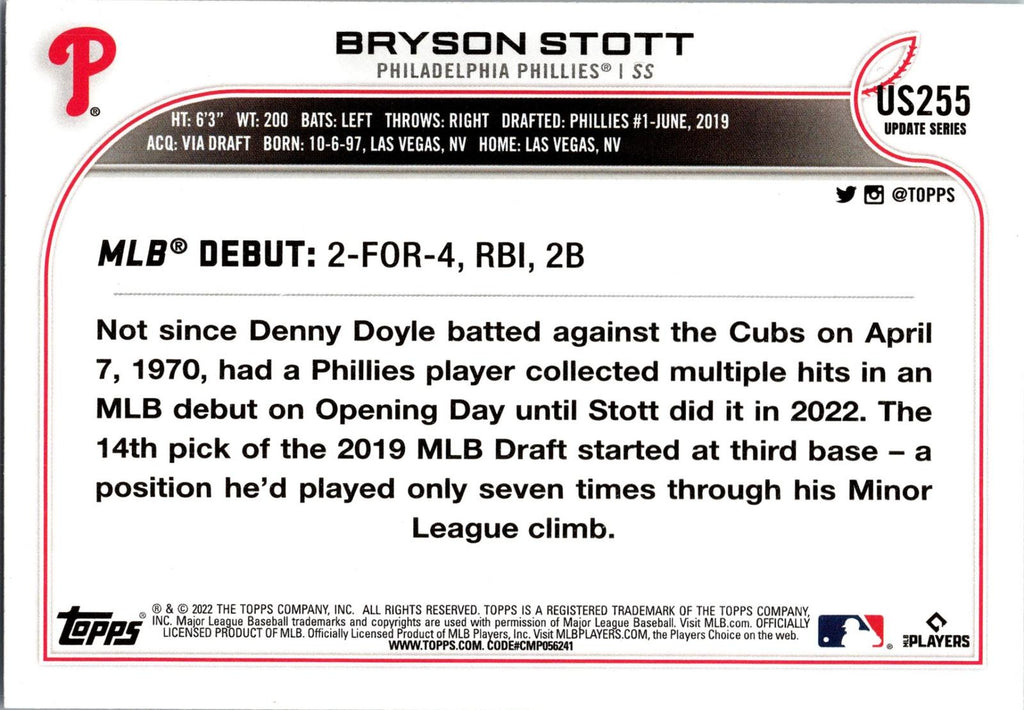 2022 Topps Update #US255 Bryson Stott