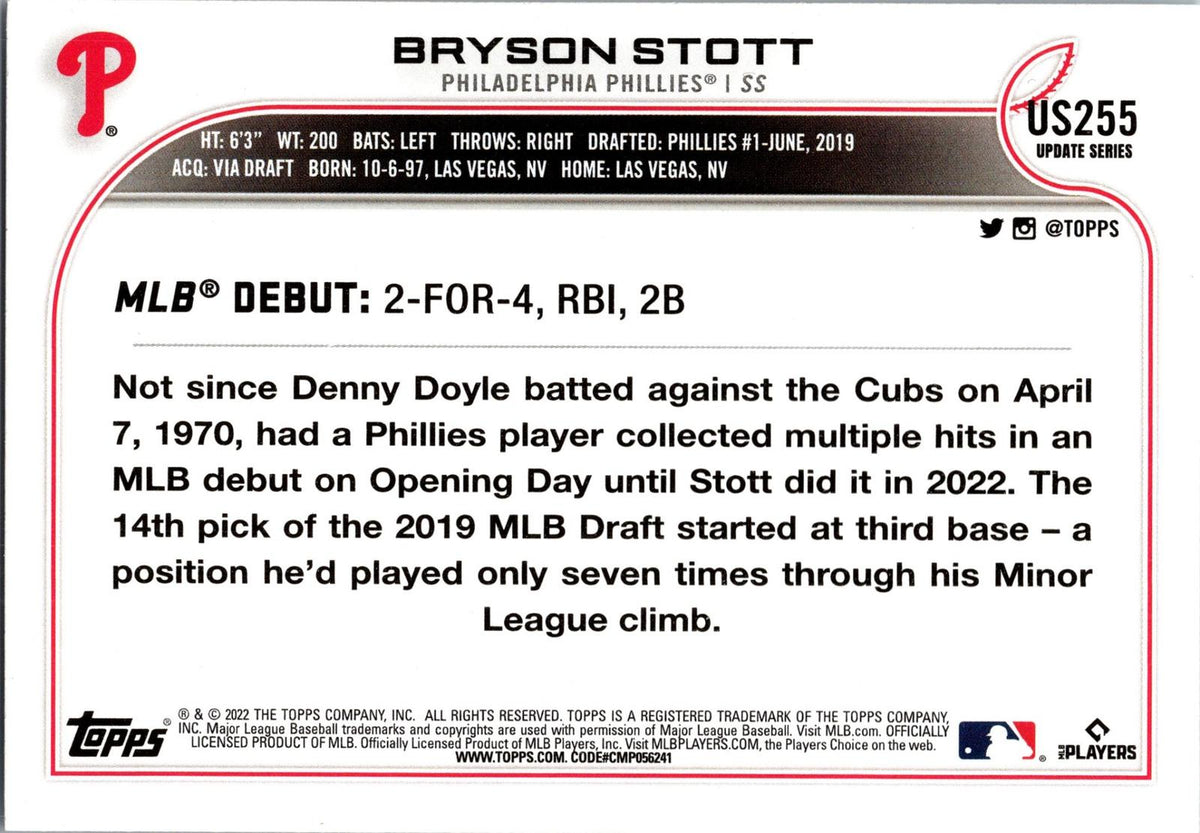 2022 Topps Update #US255 Bryson Stott