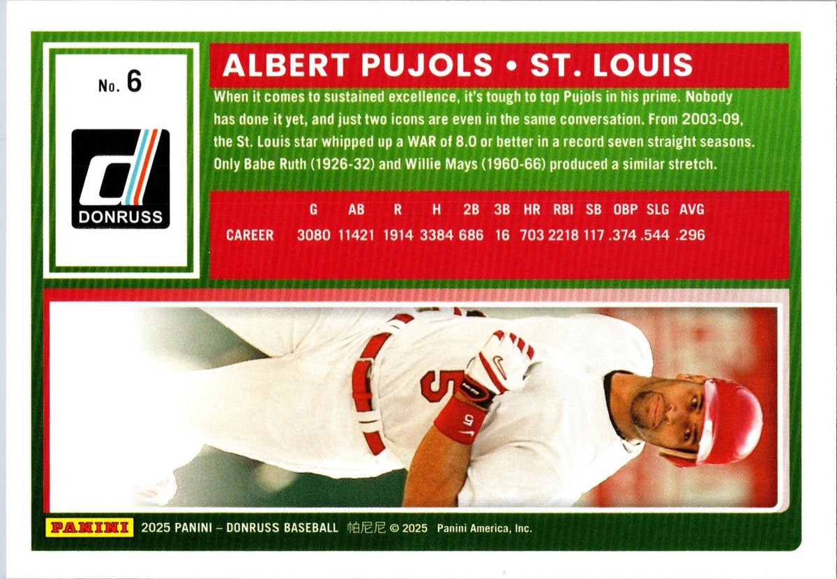 2025 Donruss #6 Albert Pujols