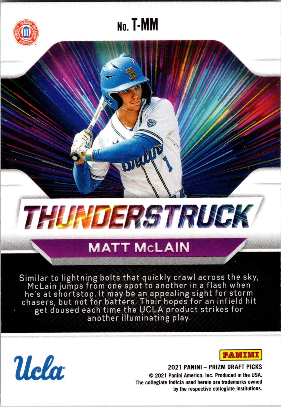 2021 Panini Prizm Draft Picks #T-MM Matt McLain Thunderstruck