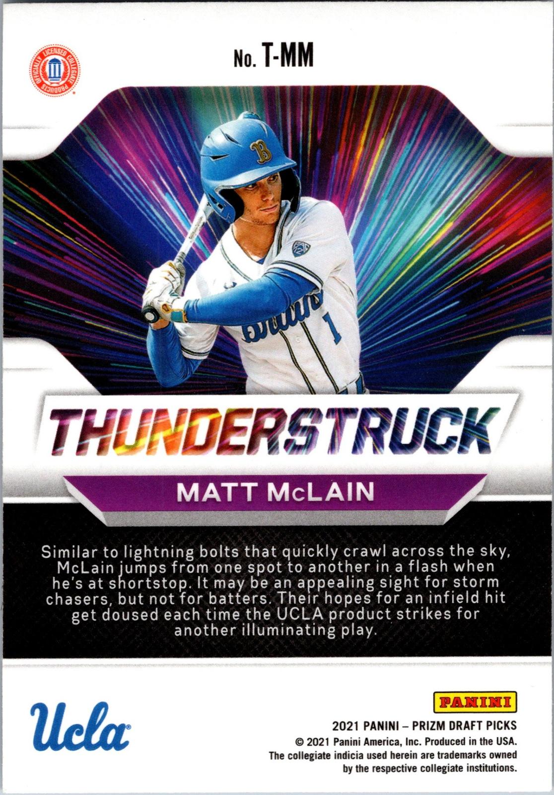 2021 Panini Prizm Draft Picks #T-MM Matt McLain Thunderstruck Silver Prizm