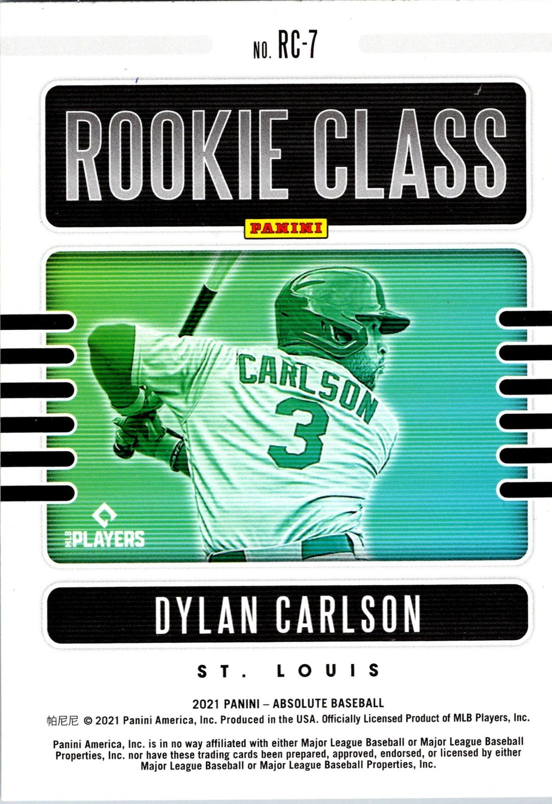 2021 Panini Absolute #RC-7 Dylan Carlson Rookie Class Retail