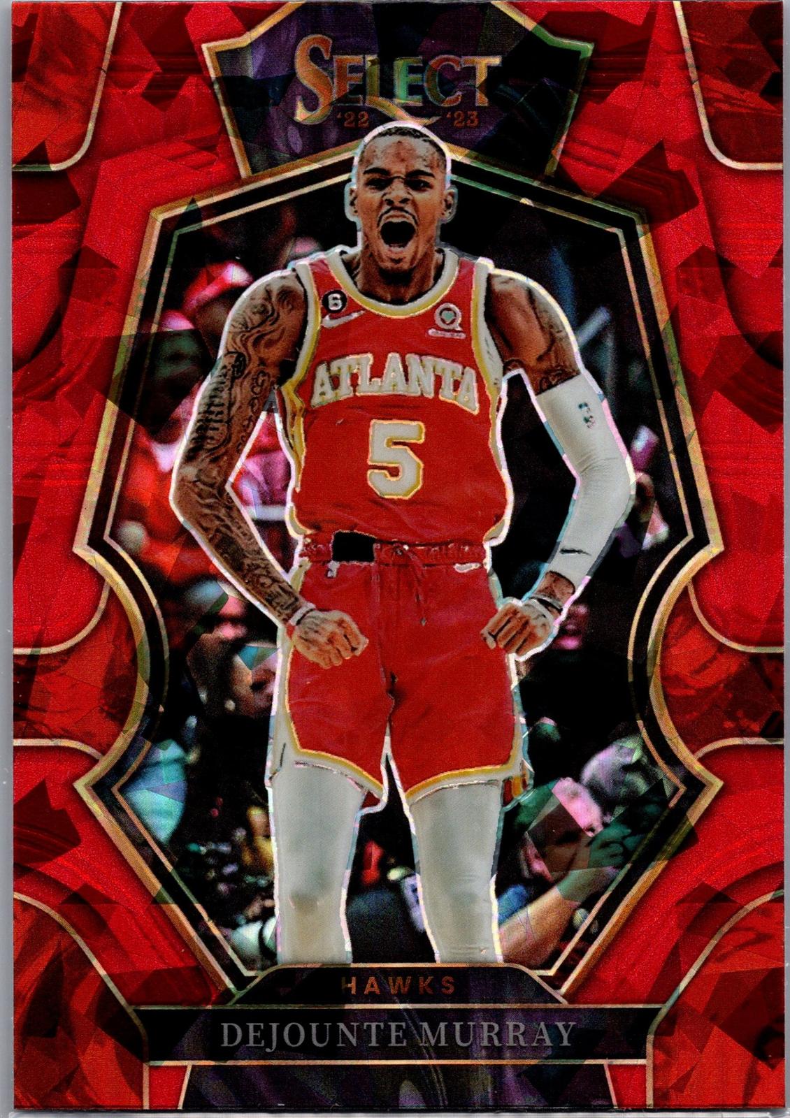 2022-23 Panini Select #102 Dejounte Murray Red Cracked Ice Prizm