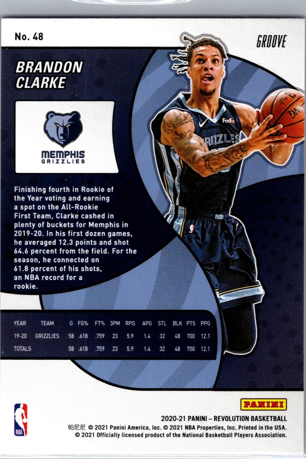 2020-21 Panini Revolution #48 Brandon Clarke Groove