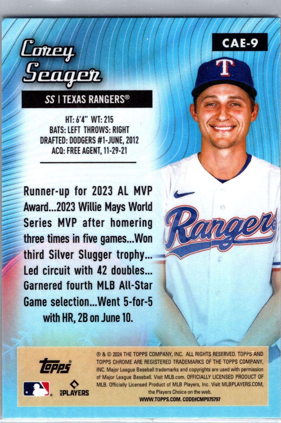 2024 Topps Chrome #CAE-9 Corey Seager Chrome All-Etch