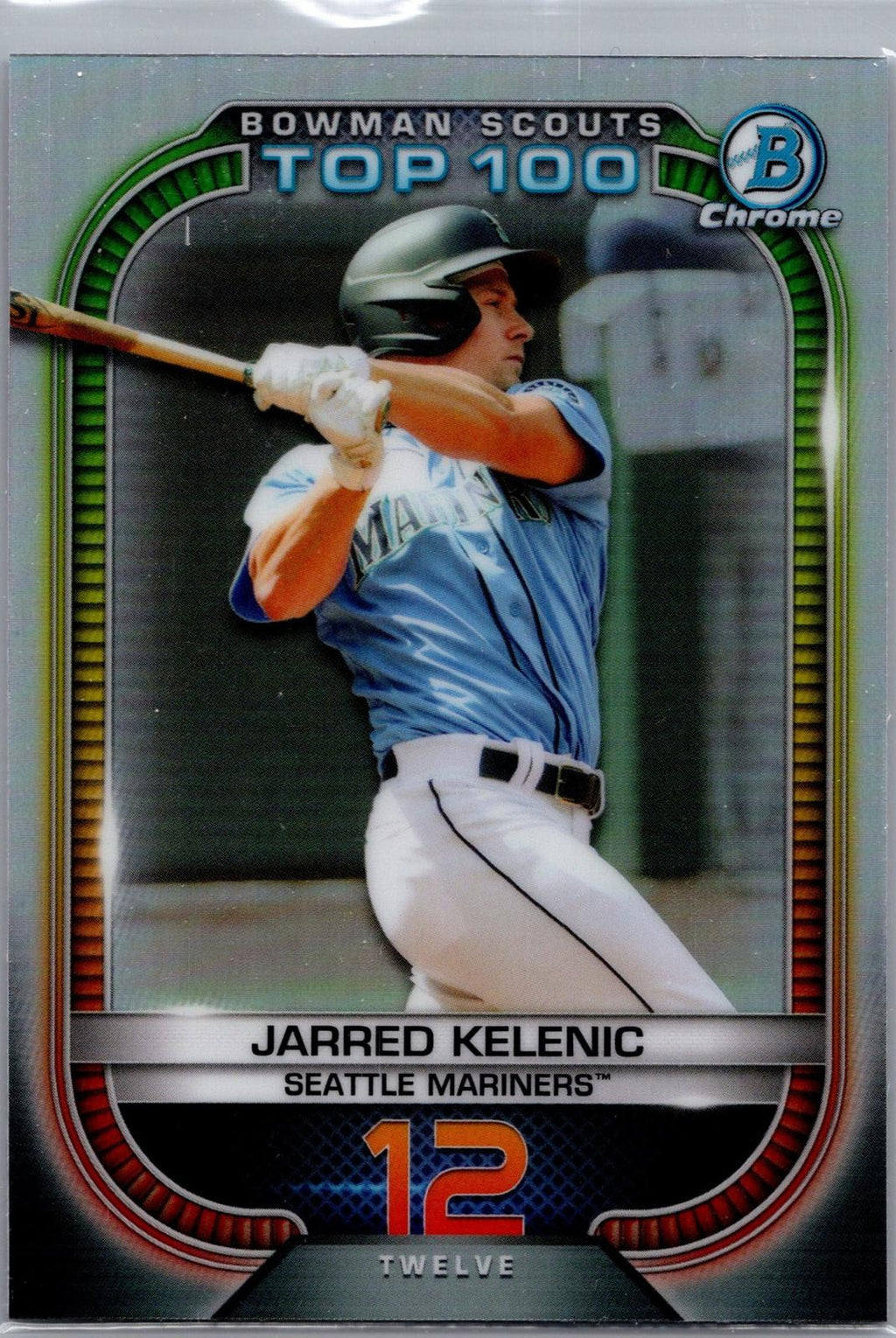 2021 Bowman #BTP-12 Jarred Kelenic Chrome Bowman Scouts Top 100