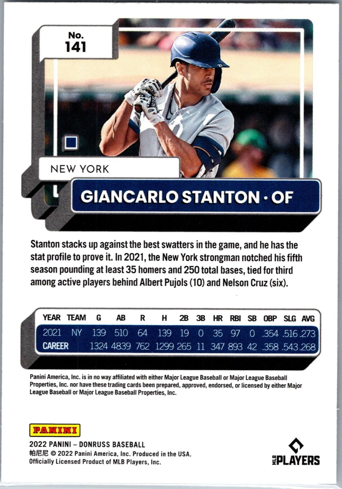 2022 Donruss #141 Giancarlo Stanton