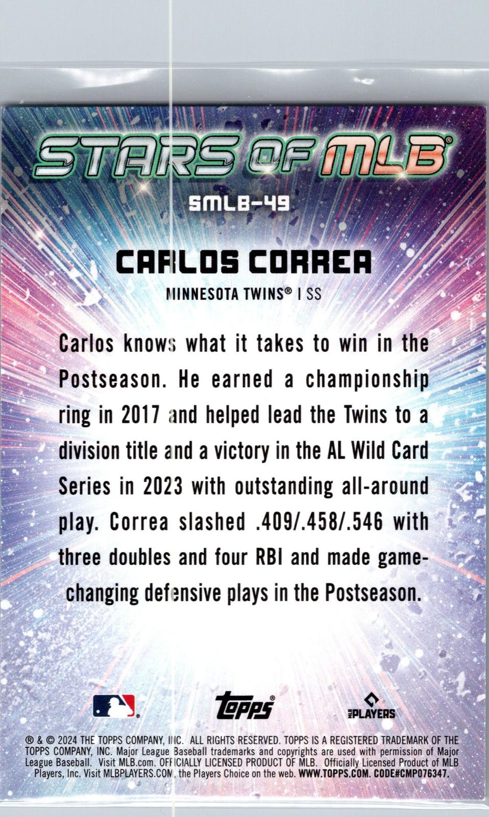 2024 Topps #SMLB-49 Carlos Correa Stars of MLB