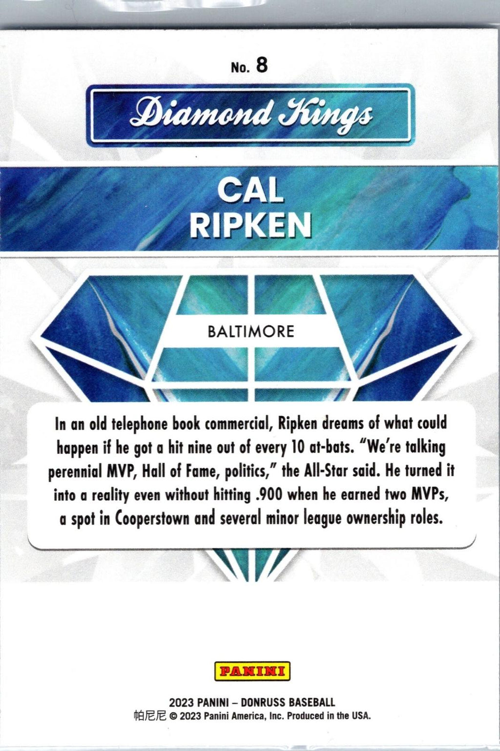 2023 Donruss #8 Cal Ripken Holo Blue