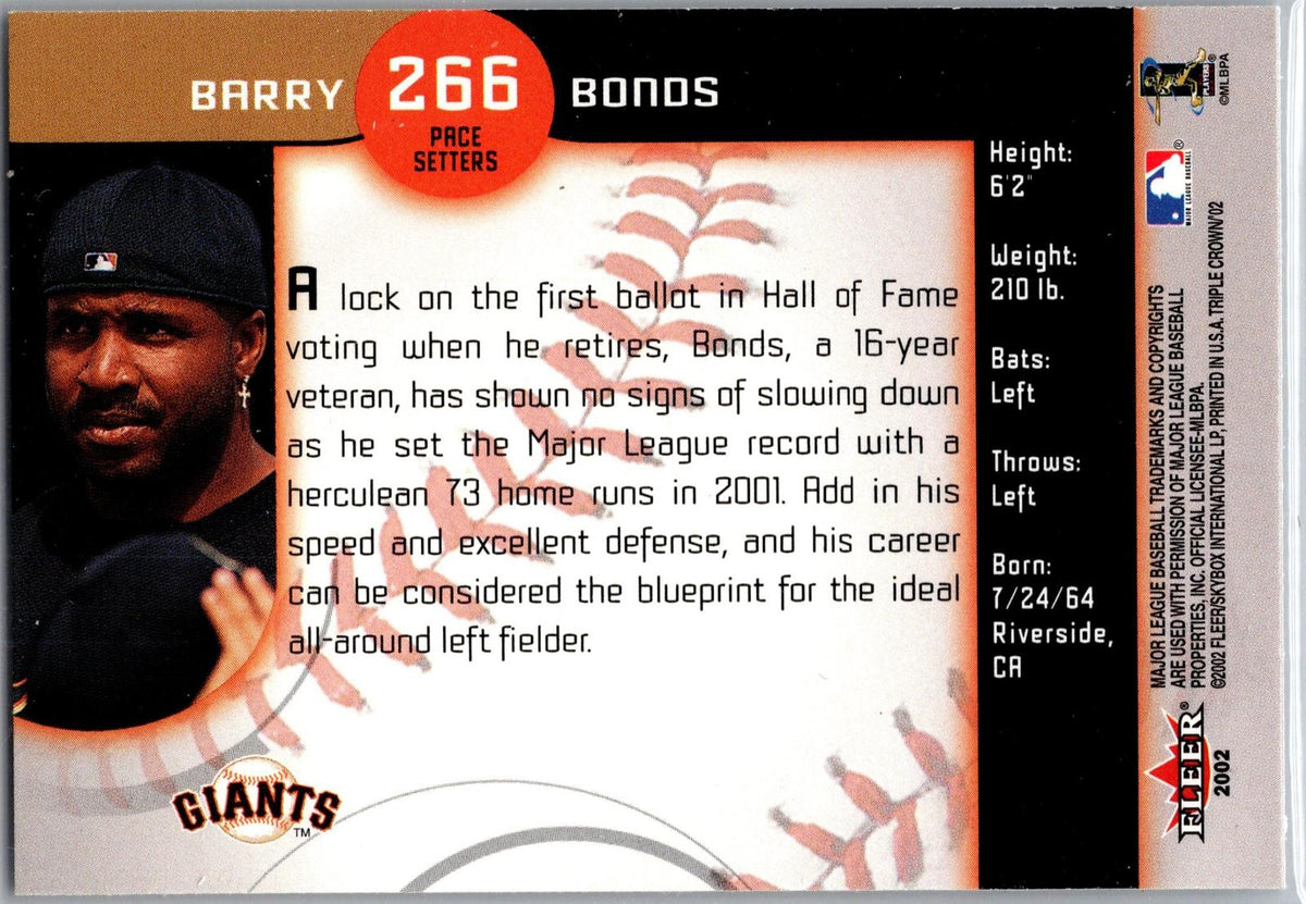 2002 Fleer Triple Crown #266 Barry Bonds