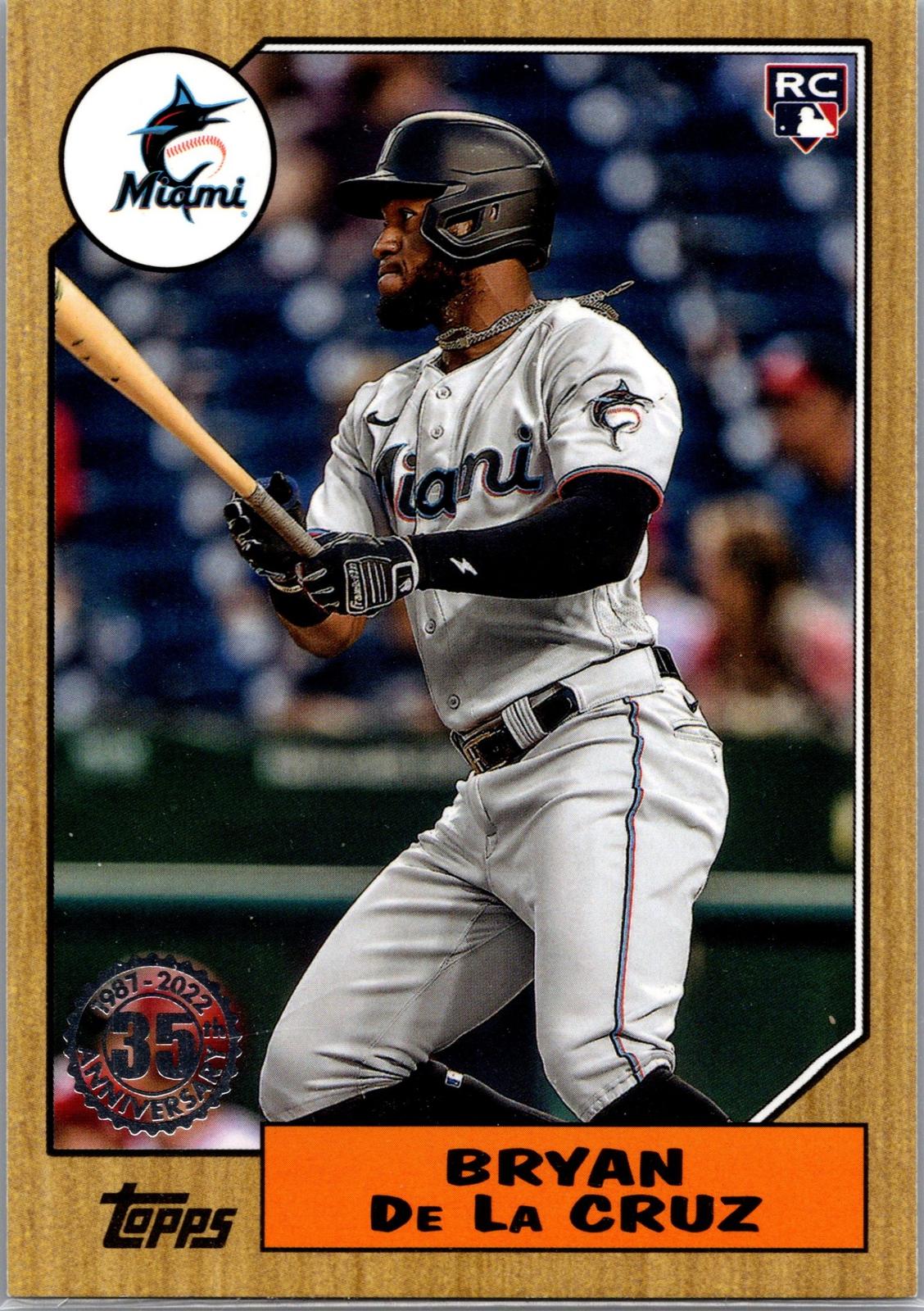 2022 Topps #87TB-42 Bryan De La Cruz 1987 Topps Baseball 35th Anniv (Series Two)