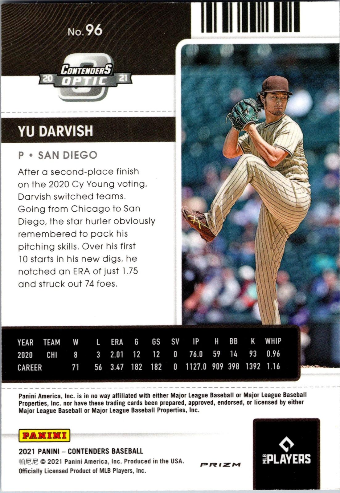 2021 Panini Contenders #96 Yu Darvish Optic Red Wave