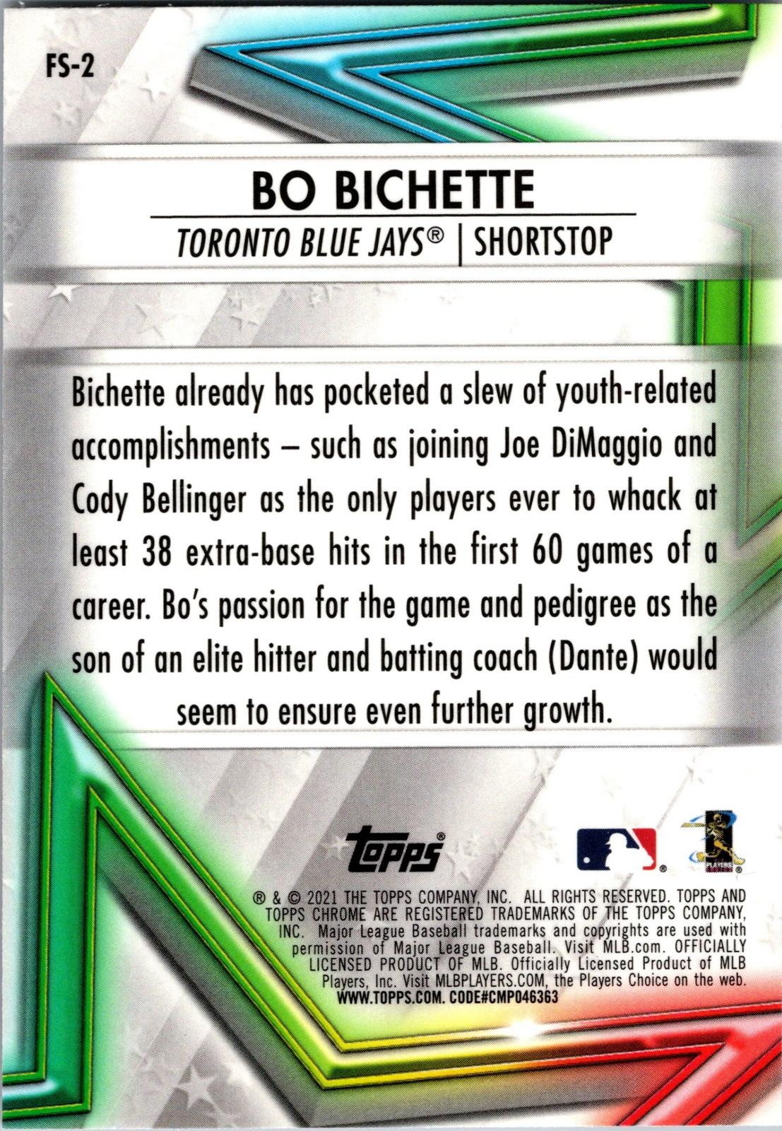 2021 Topps Chrome #FS-2 Bo Bichette Future Stars