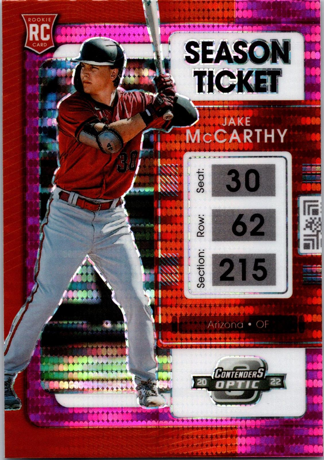 2022 Panini Chronicles #15 Jake McCarthy Contenders Optic Pink Pulsar