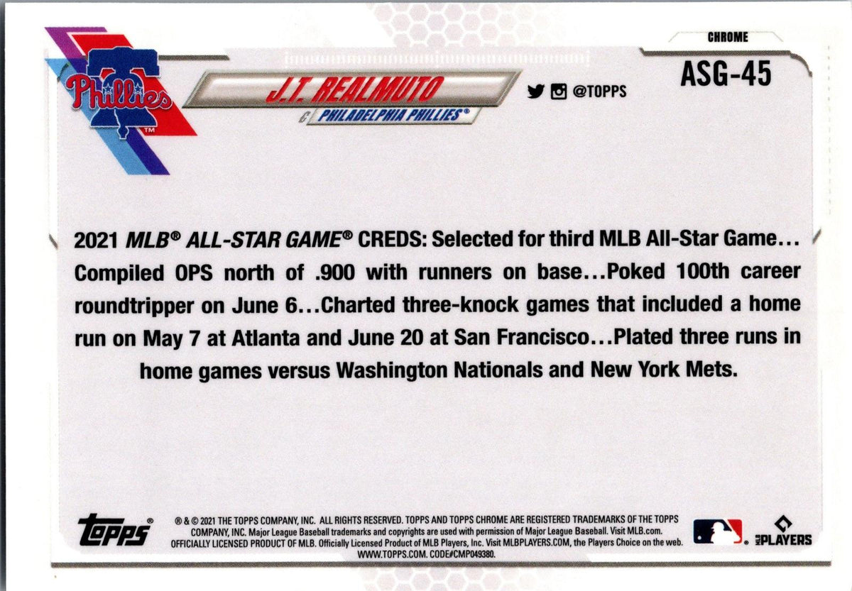 2021 Topps Update #ASG-38 J.T. Realmuto 2021 MLB All-Stars
