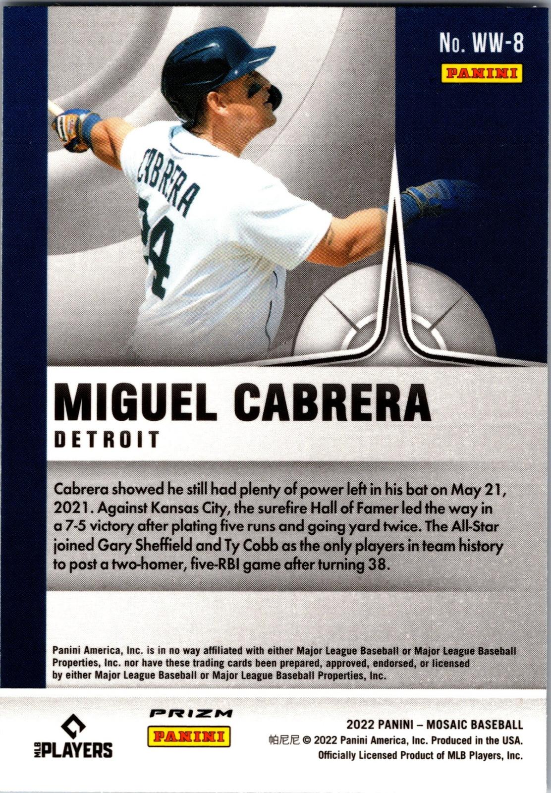 2022 Panini Mosaic #WW-8 Miguel Cabrera Will to Win Green Mosaic