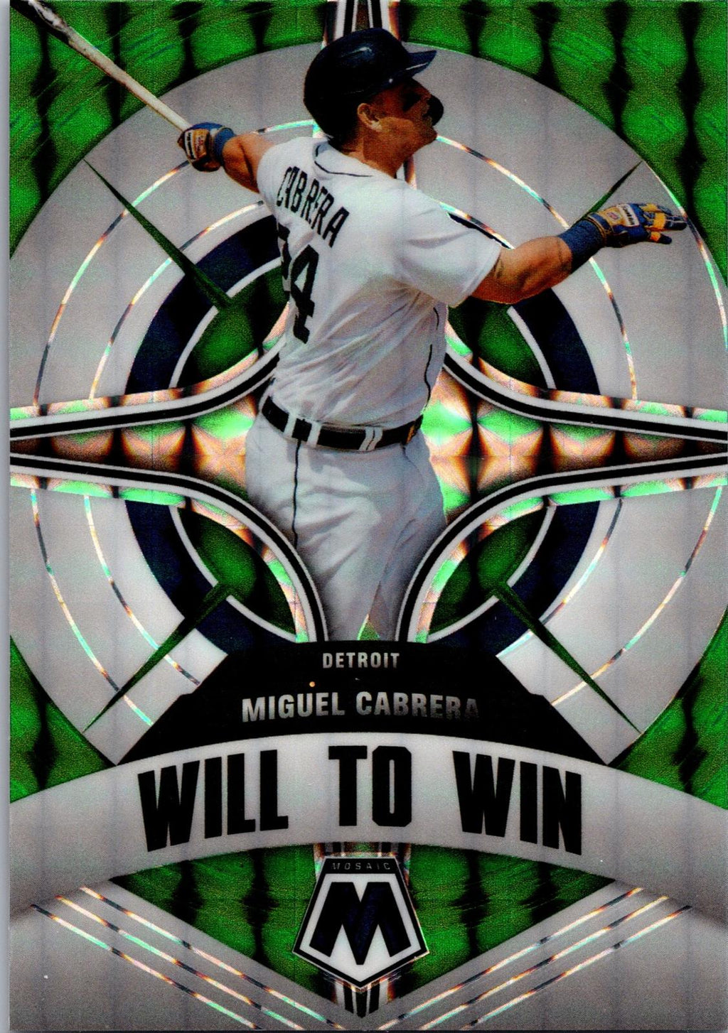 2022 Panini Mosaic #WW-8 Miguel Cabrera Will to Win Green Mosaic