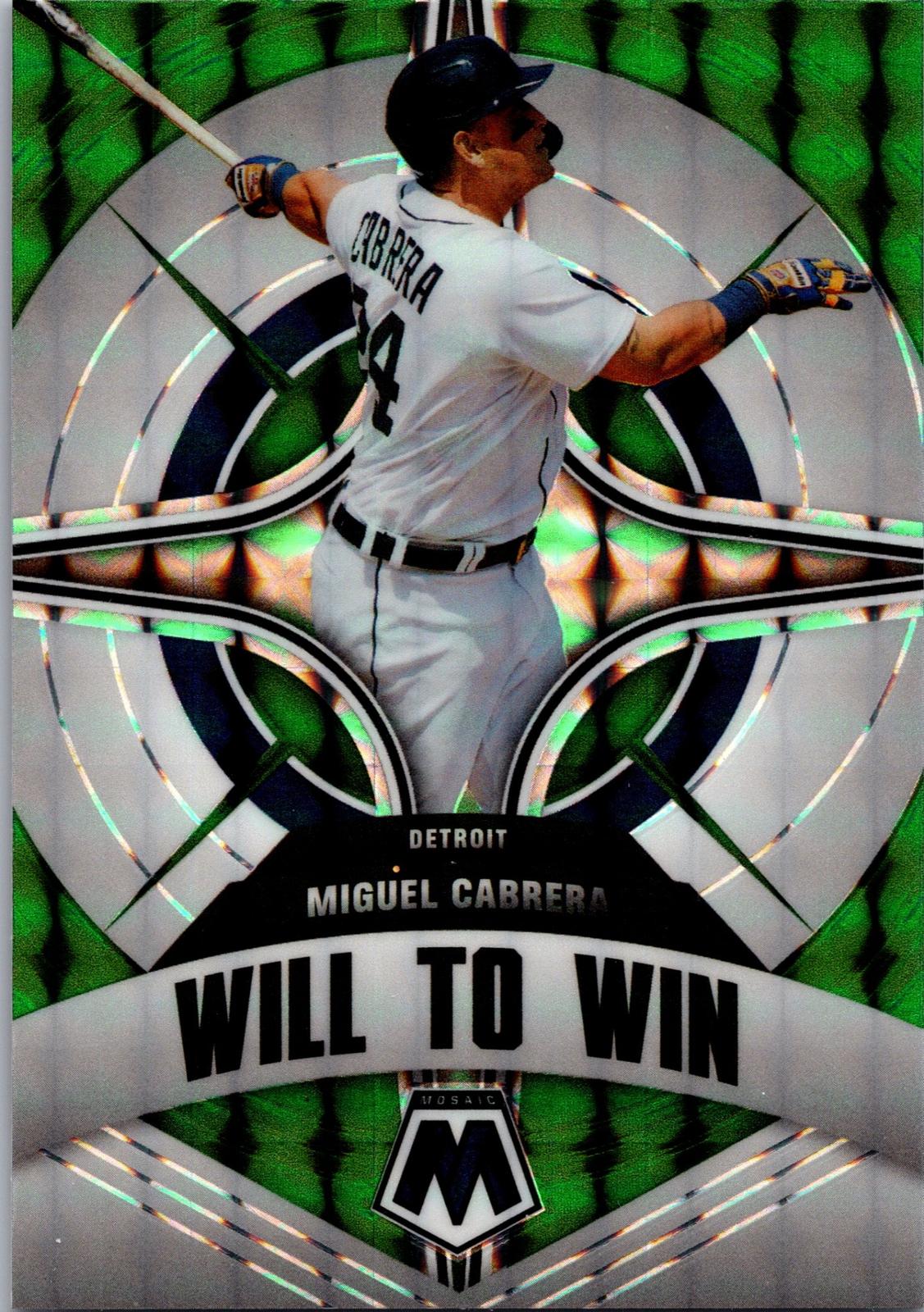2022 Panini Mosaic #WW-8 Miguel Cabrera Will to Win Green Mosaic