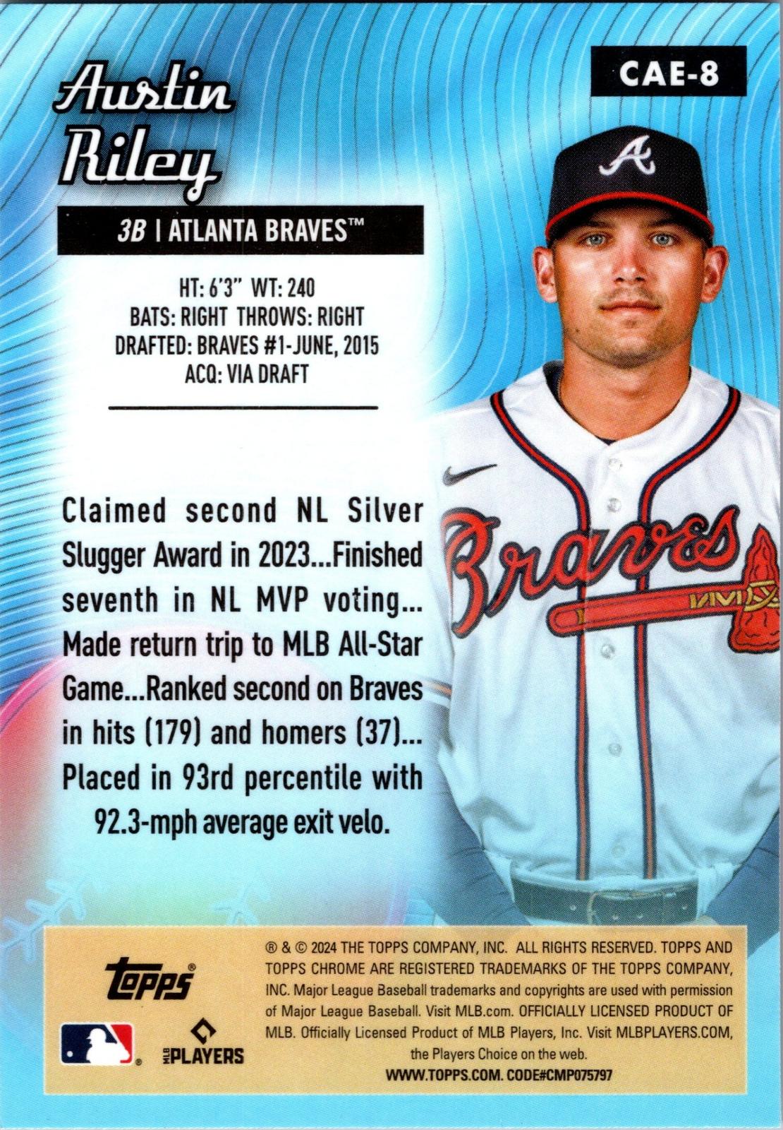 2024 Topps Chrome #CAE-8 Austin Riley Chrome All-Etch
