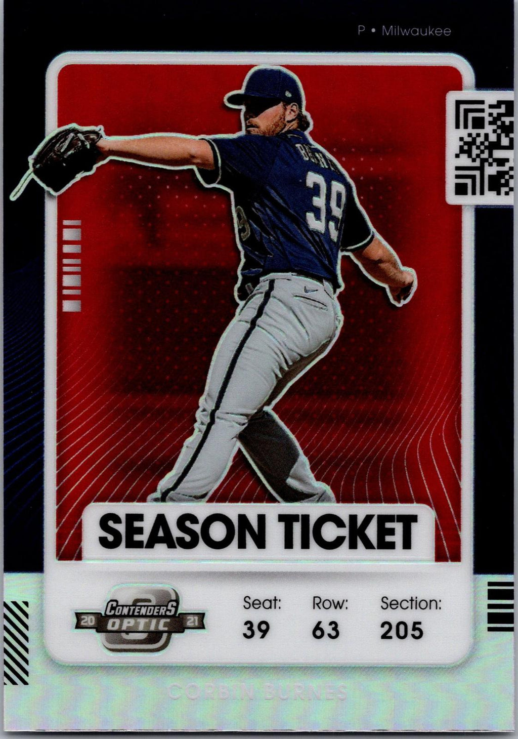 2021 Panini Contenders #2 Corbin Burnes Optic Red