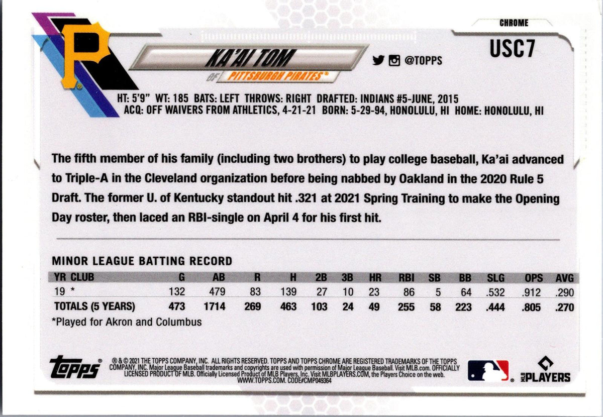2021 Topps Chrome Update #USC7 Ka'ai Tom Purple Refractor