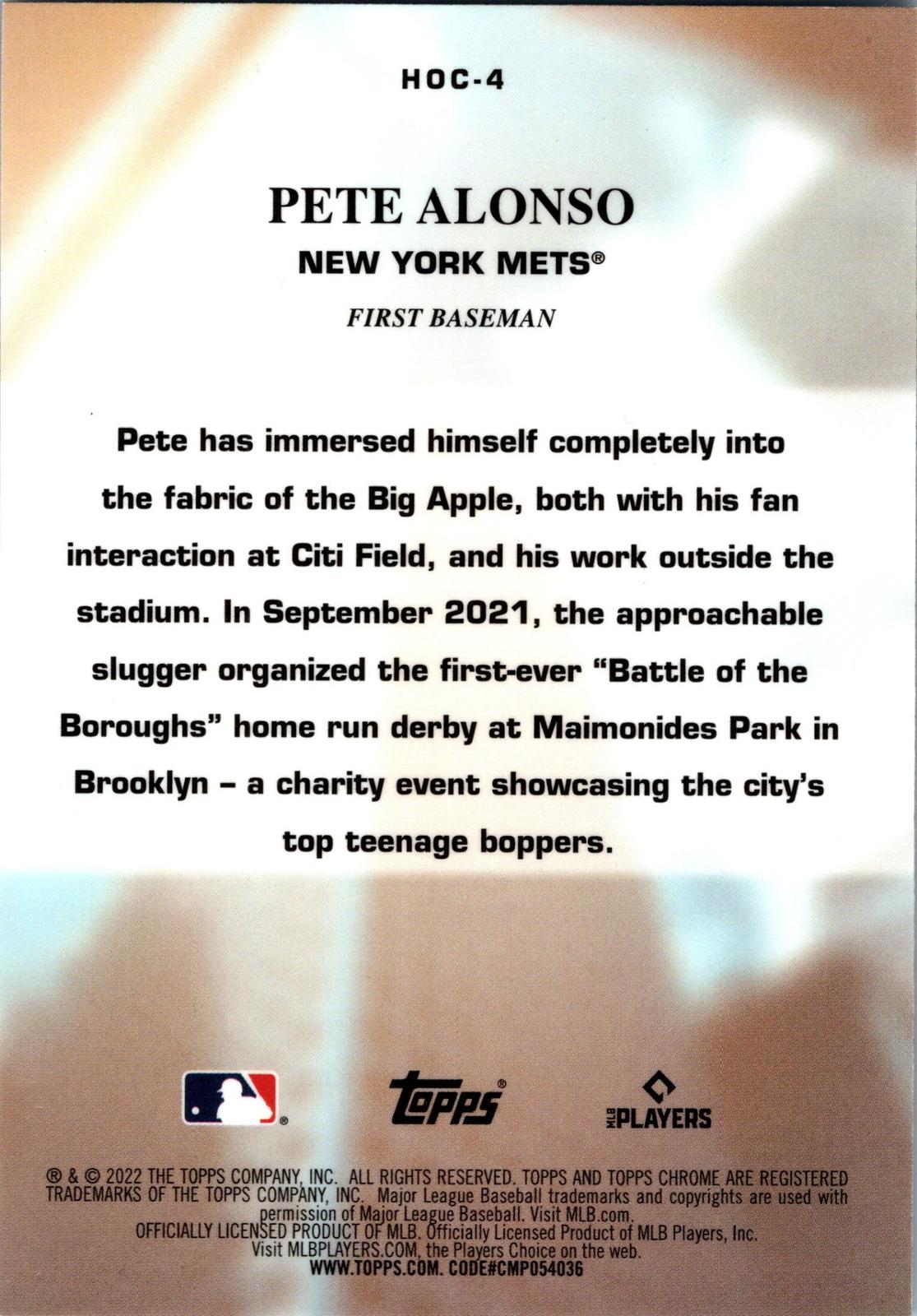 2022 Topps Chrome #HOC-4 Pete Alonso Heart of the City