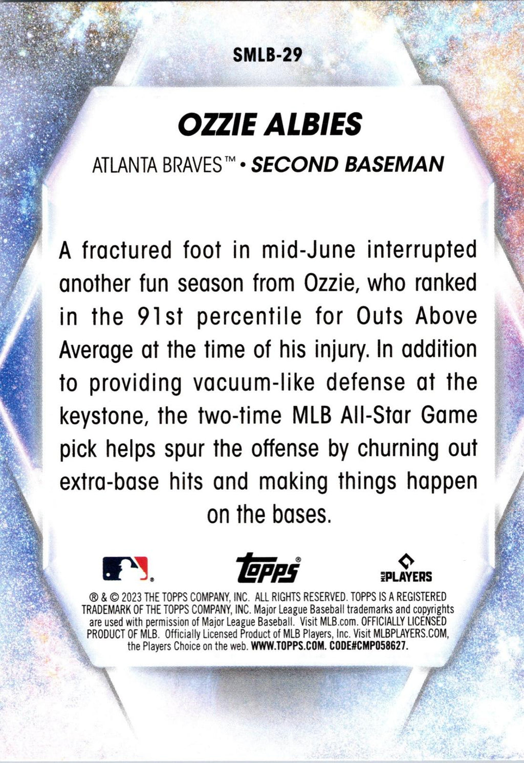 2023 Topps #SMLBC-29 Ozzie Albies Stars of MLB Chrome
