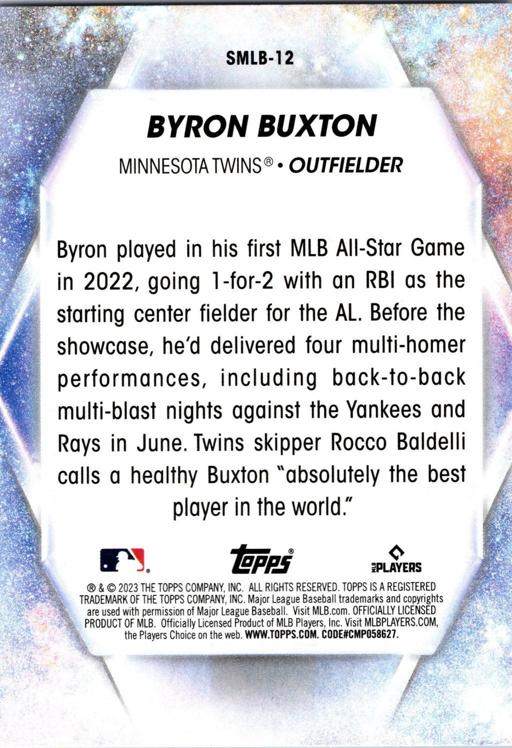 2022 Topps 1st Edition - Stars of MLB #SMLB-12 Byron Buxton