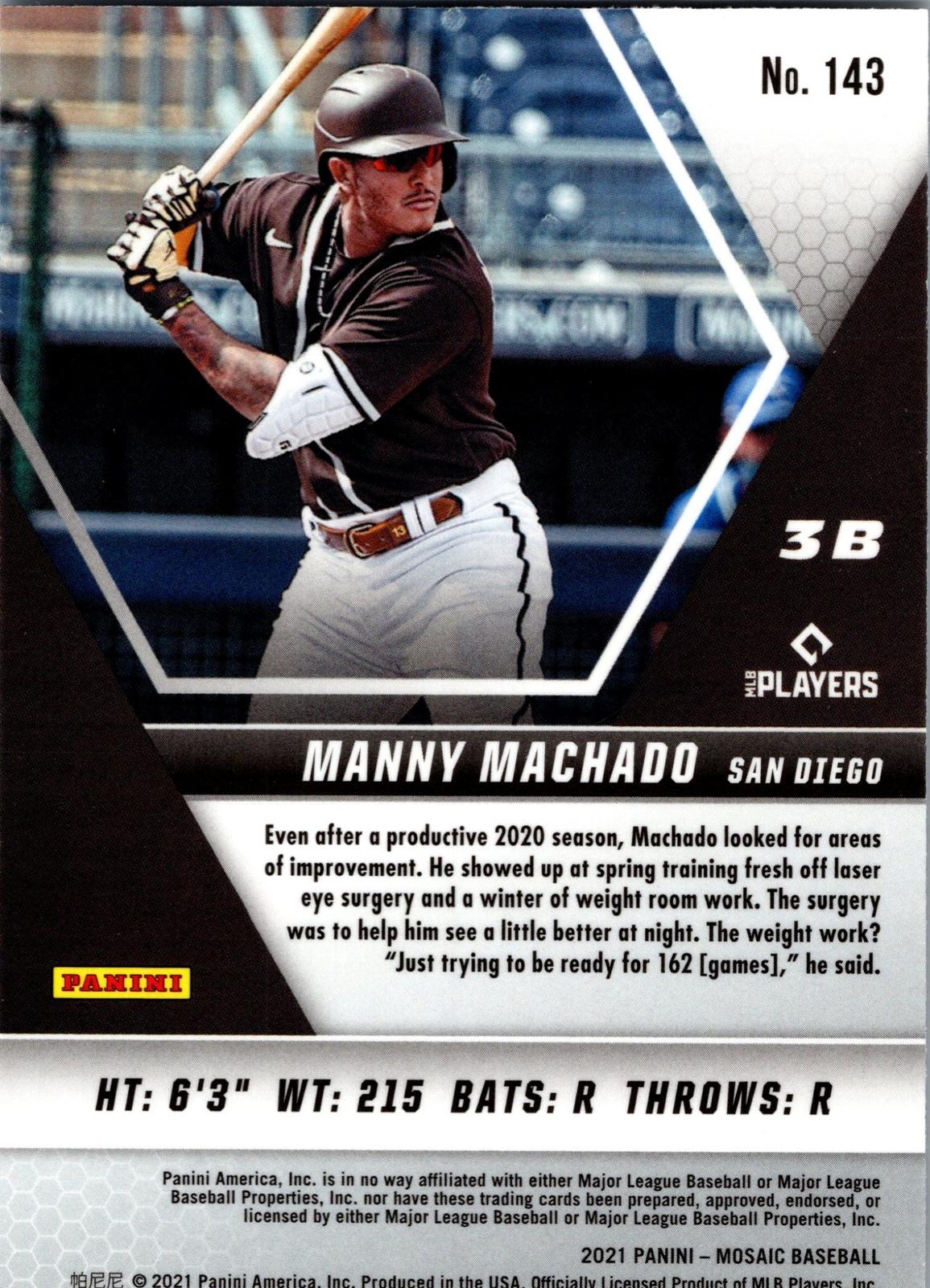 2021 Panini Mosaic #143 Manny Machado