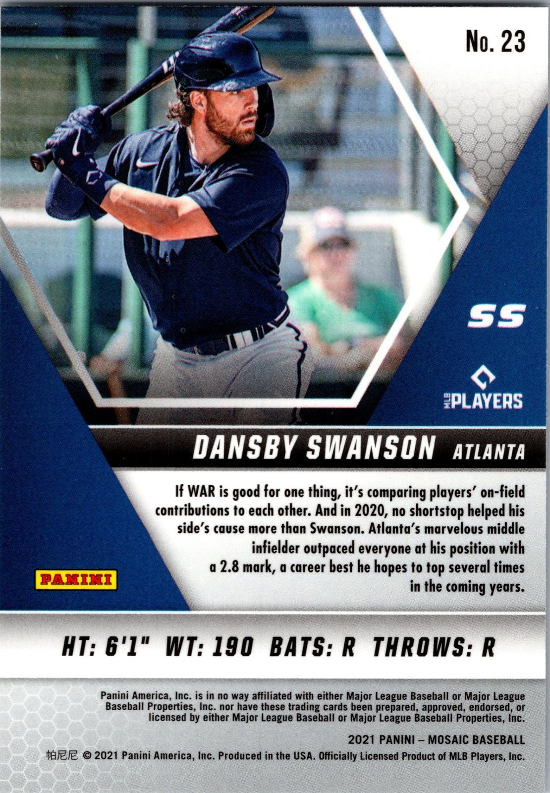 2021 Panini Mosaic #23 Dansby Swanson