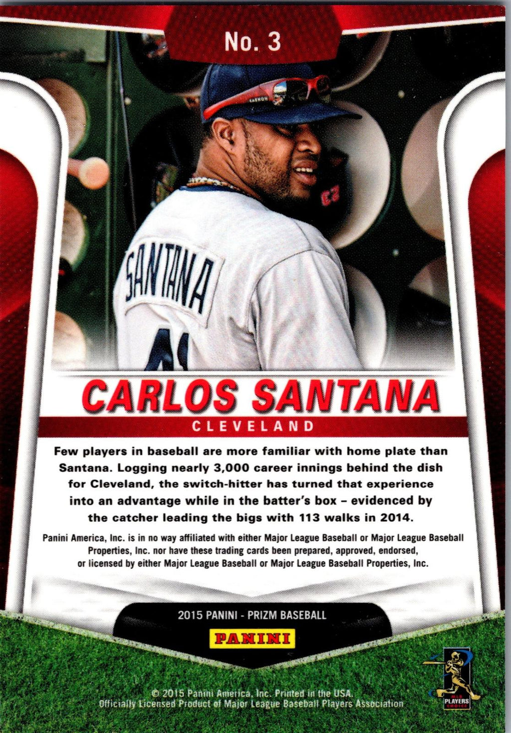 2015 Panini Prizm #3 Carlos Santana Field Pass