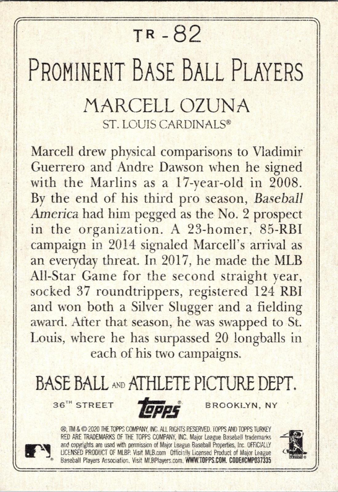 2020 Topps #TR-82 Marcell Ozuna Turkey Red 2020 (Series 1)