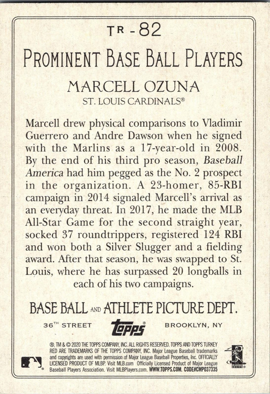 2020 Topps #TR-82 Marcell Ozuna Turkey Red 2020 (Series 1)