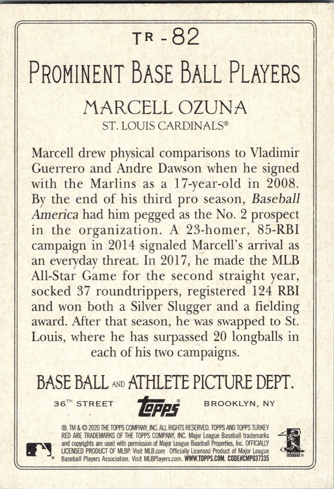 2020 Topps #TR-82 Marcell Ozuna Turkey Red 2020 (Series 1)