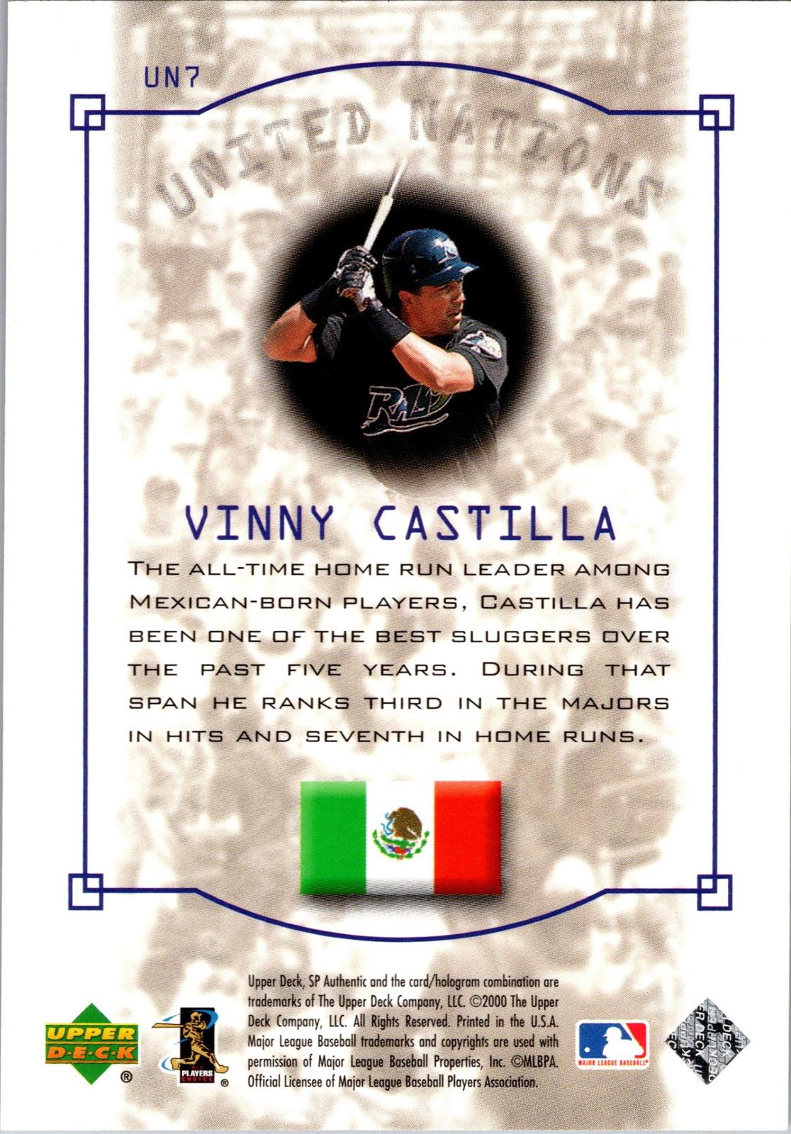 2000 SP Authentic #UN7 Vinny Castilla United Nations