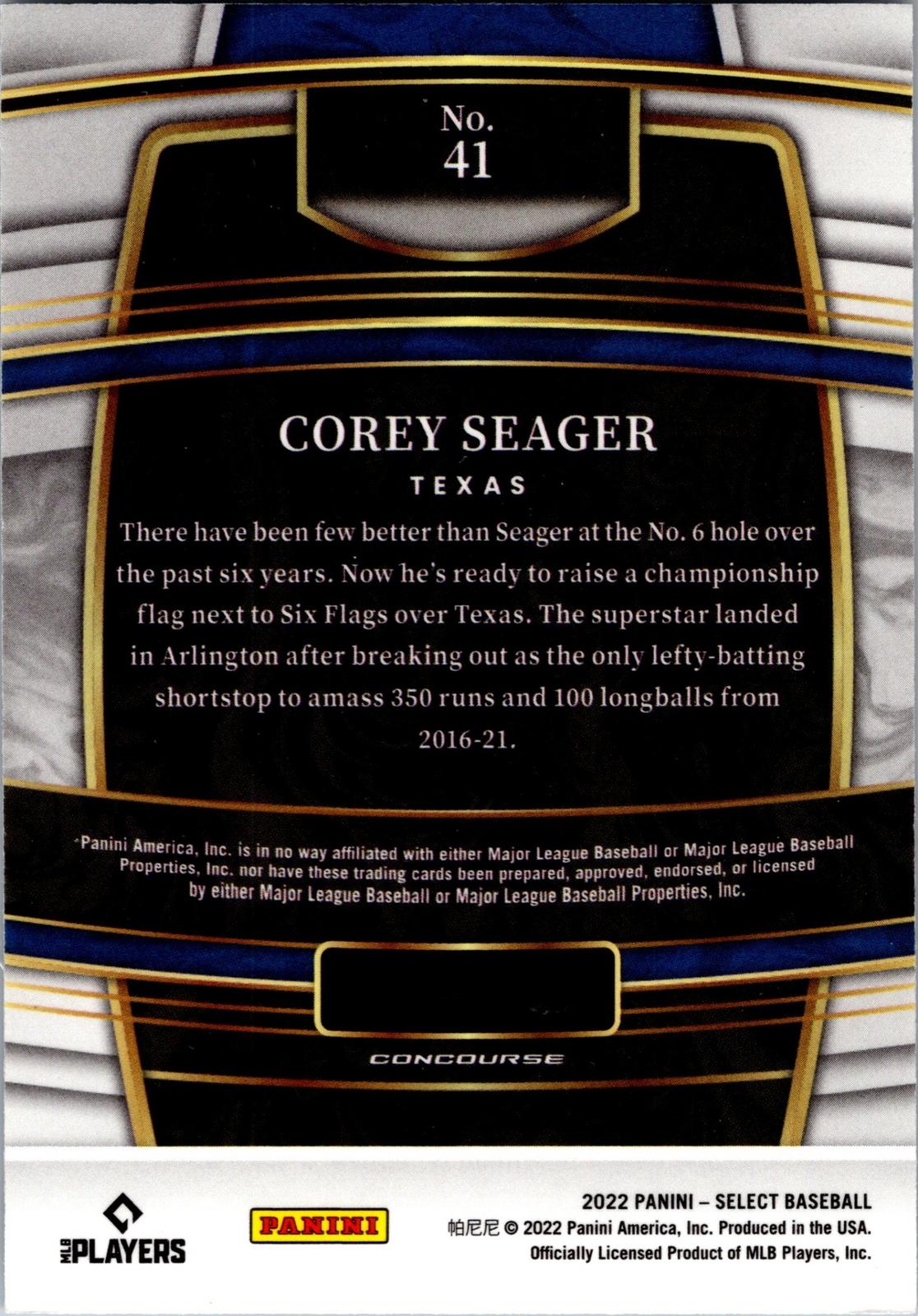 2022 Panini Select #41 Corey Seager