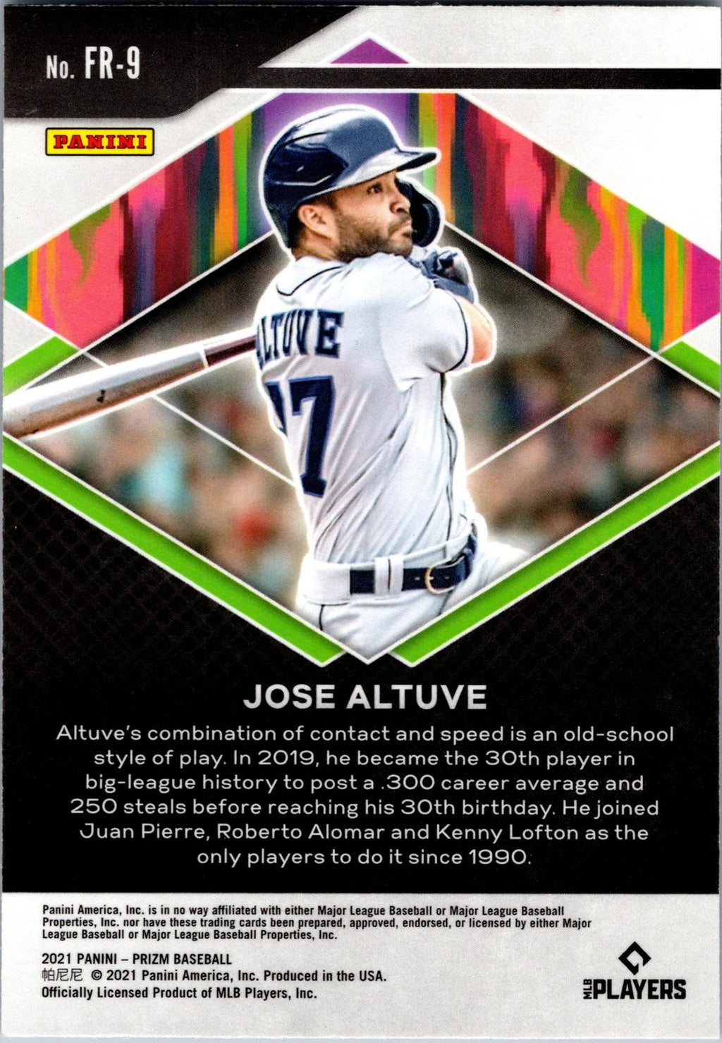2021 Panini Prizm #FR-9 Jose Altuve Fearless