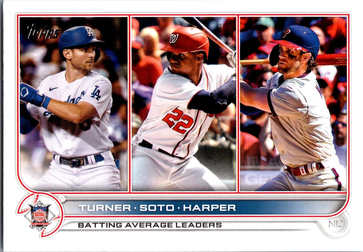 2022 Topps 1st Edition #59 NL Batting Average Leaders (Turner /Soto /Harper)