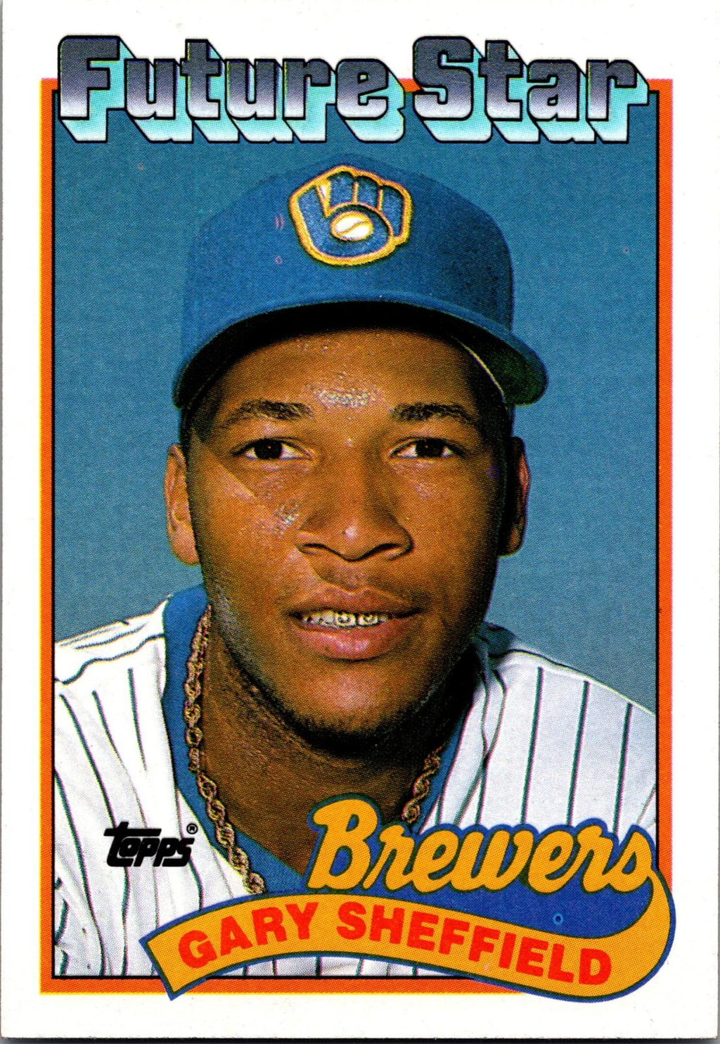 1989 Topps #343b Gary Sheffield : Larger gap between hat and Future Stars header