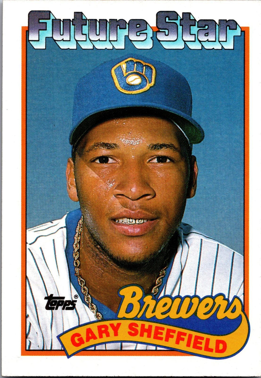 1989 Topps #343c Gary Sheffield : Topps logo lower on front