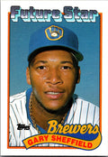 1989 Topps #343b Gary Sheffield : Larger gap between hat and Future Stars header