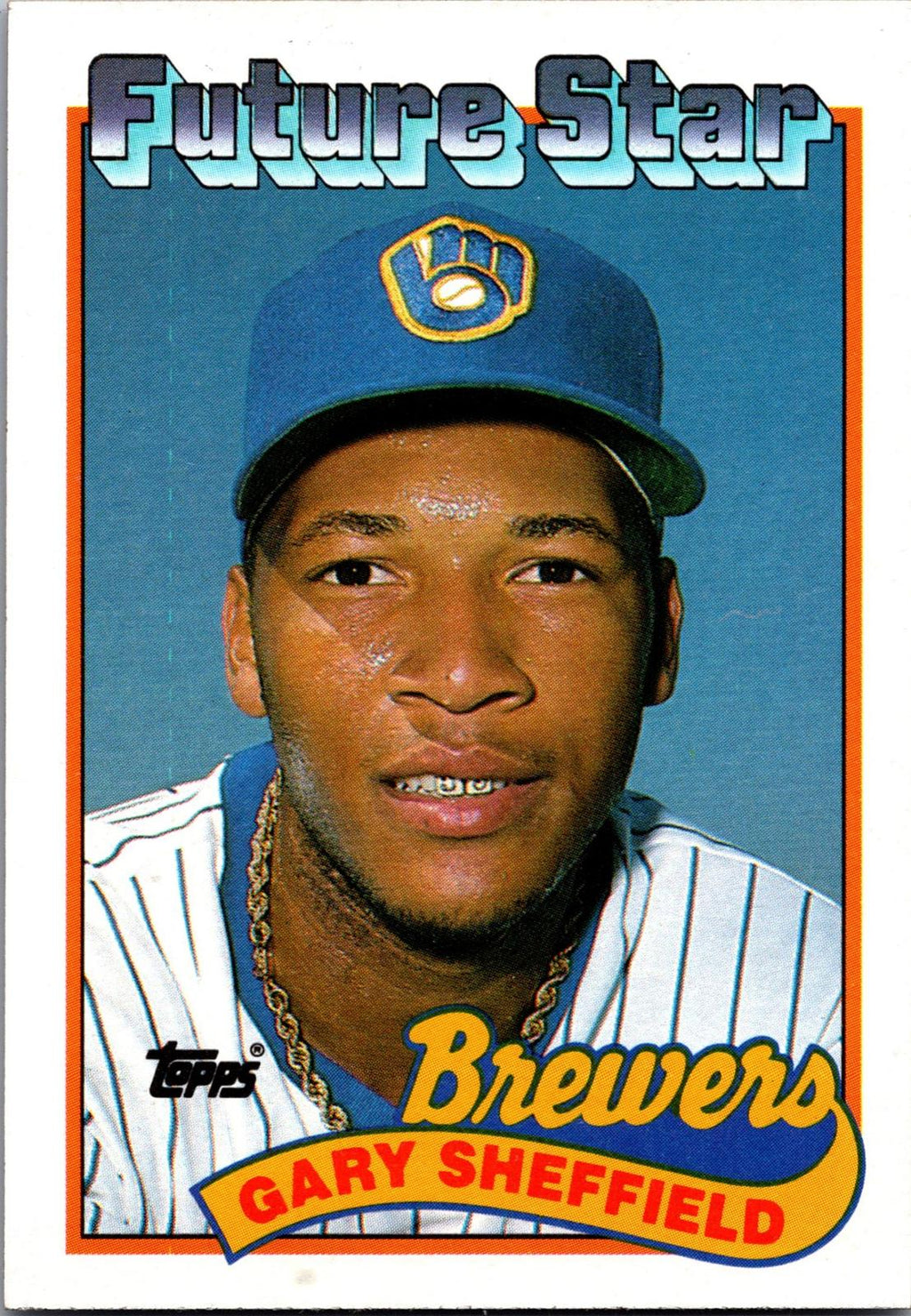 1989 Topps #343b Gary Sheffield : Larger gap between hat and Future Stars header