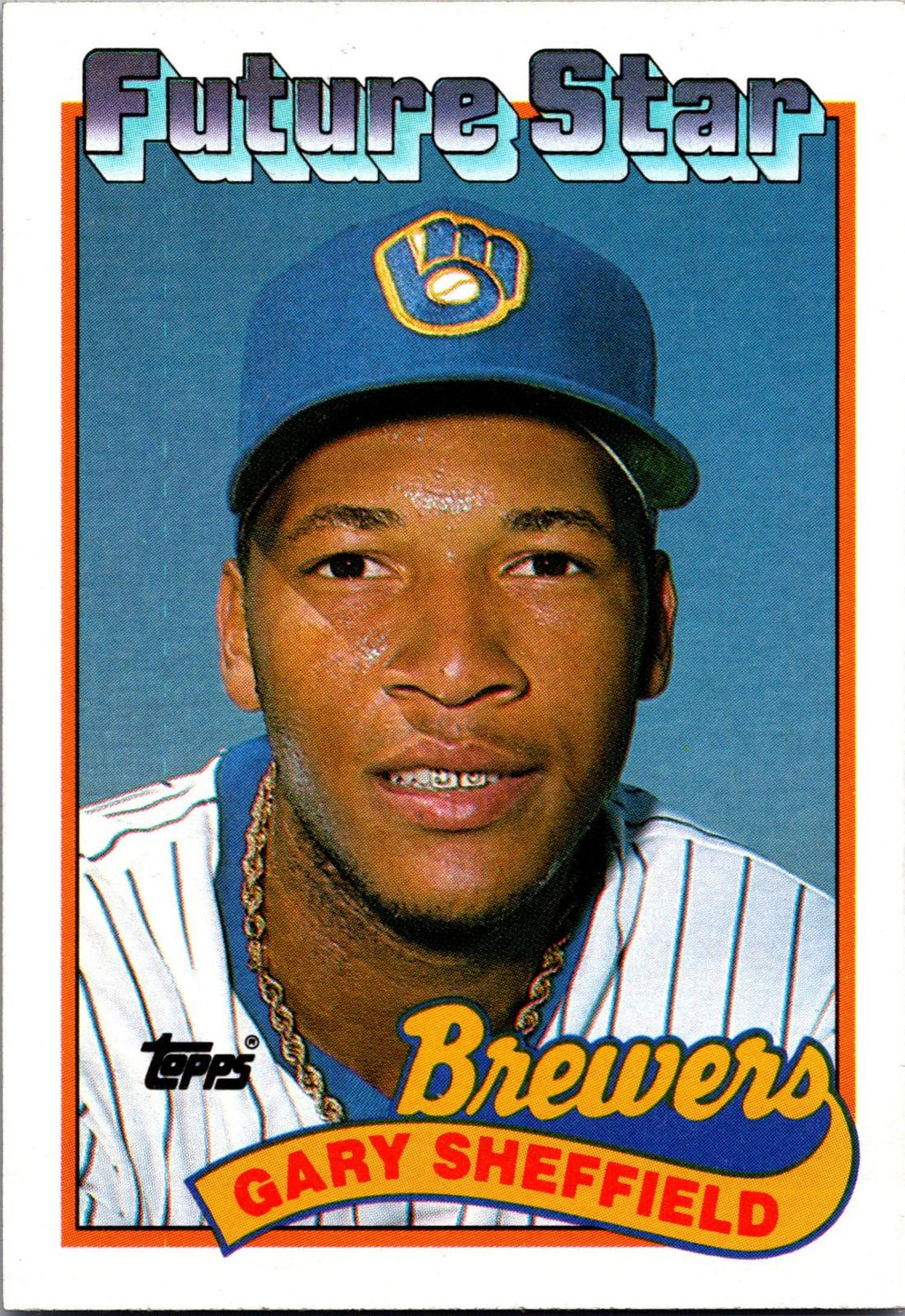 1989 Topps #343b Gary Sheffield : Larger gap between hat and Future Stars header