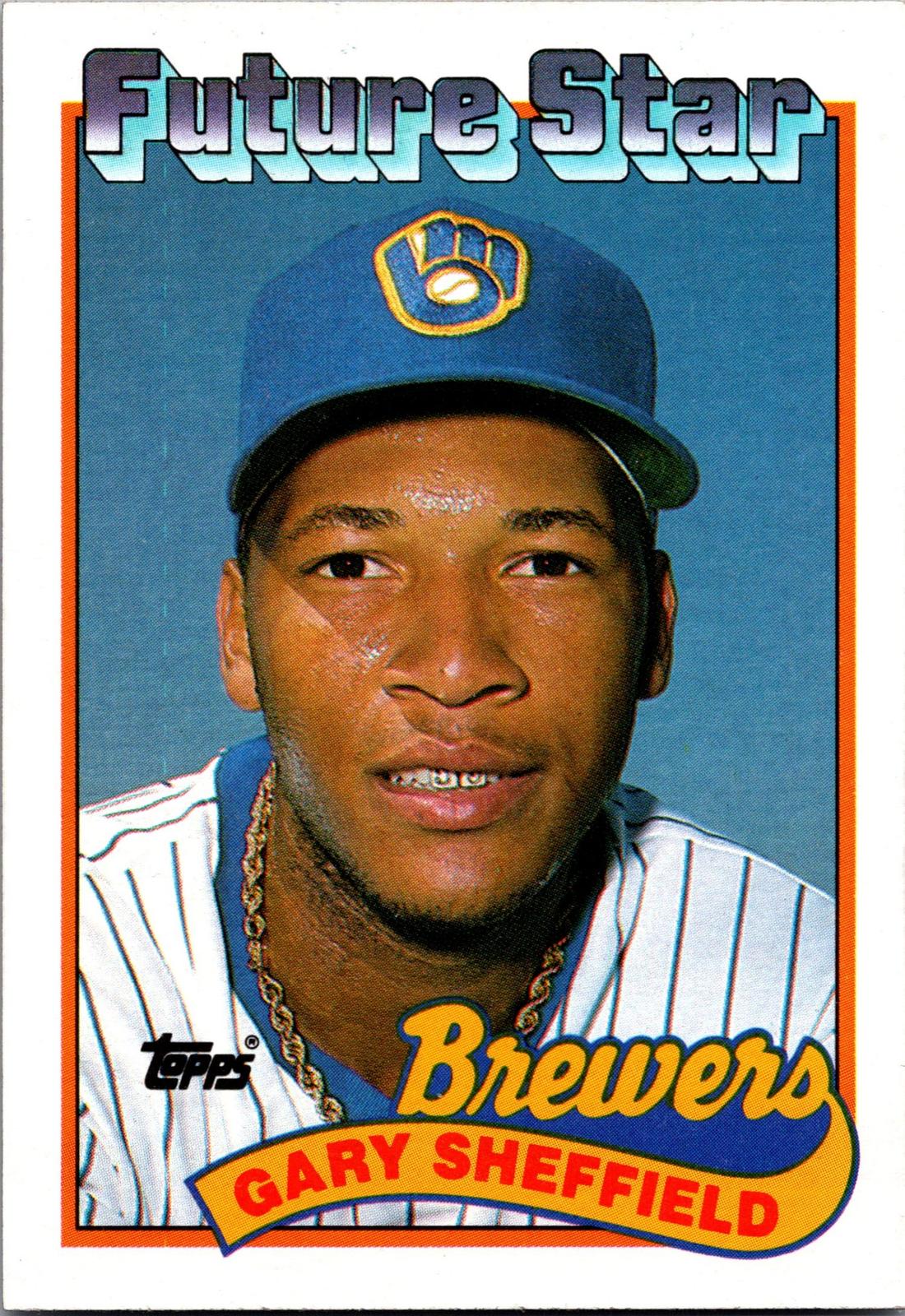 1989 Topps #343b Gary Sheffield : Larger gap between hat and Future Stars header