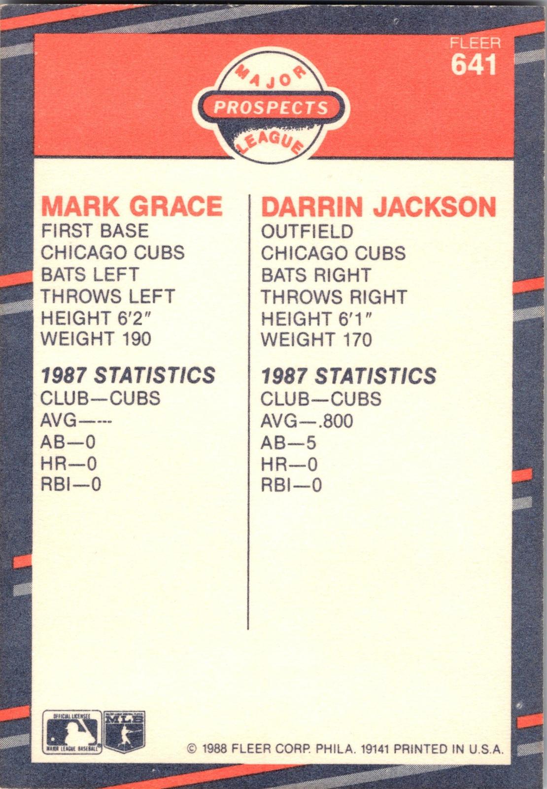 1988 Fleer #641 Mark Grace / Darrin Jackson